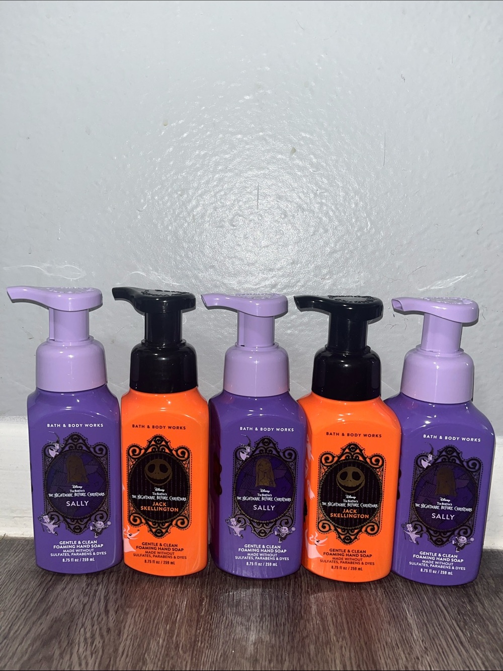 The Nightmare Before Christmas Sally & Jack Skellington Hand Soap lot of 5